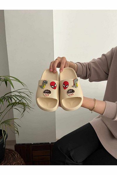 Behtah Kundura Boy's 6 Tane Jibbitz Fancy Gifted Outdoor Garden Pool Daily Sandals Slippers