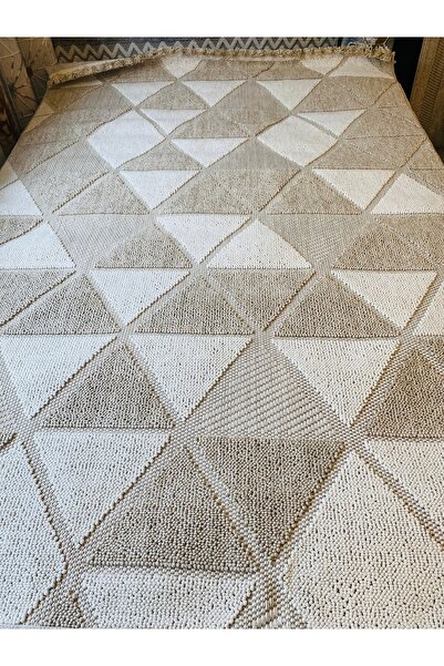 KARAR HALI Kahve krem İskandinav halı