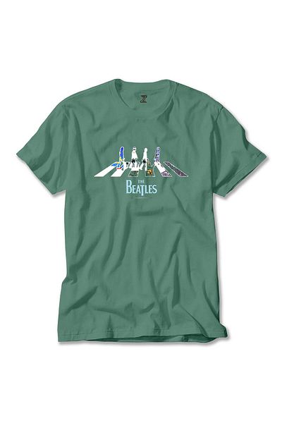Z zepplin Πράσινο T-Shirt The Beatles Abbey Road