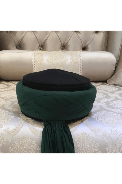 sehzadegiyim Sultan Model Siyah Yeşil Sarık