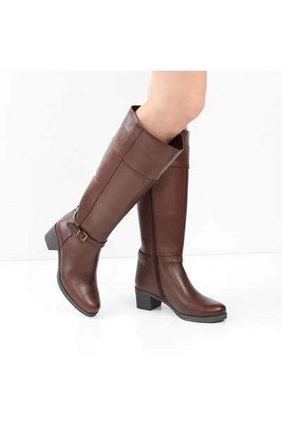 Celal Gültekin Kahverengi Kadın Deri Çizme 669 22628-16512