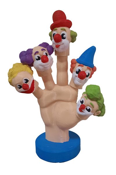 Uçaneller Kuklaevi Clown Finger Puppet Set of 5