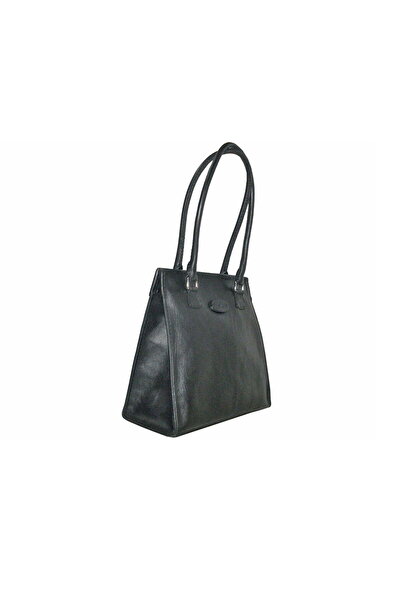 GÖN Women's Handmade Leather Snap Closure Logo Detailed Hand and Shoulder Bag Armo