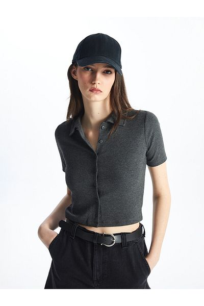 LC Waikiki Short Sleeve Plain Crop Women's Shirt
