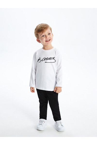 LC Waikiki Μπλουζάκι με στάμπα Ataturk Signature Crew Neck για αγόρι