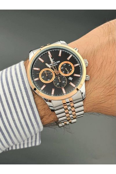 Daniel Klein Exclusive Silver Rose Men's Wristwatch 3 Atm Waterproof Functions Active