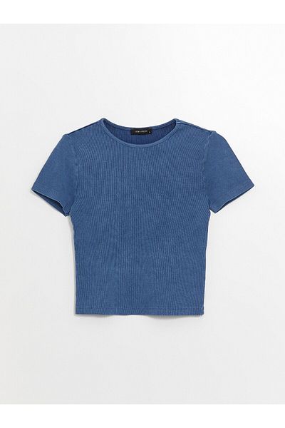 LC Waikiki Damen-T-Shirt – Rundhalsausschnitt, gerader Schnitt, kurze Ärmel