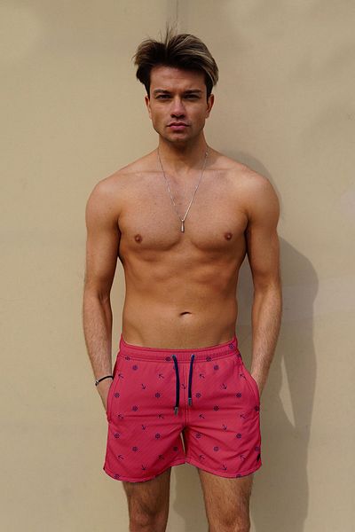 Remsa Mayo 101 Red Men's Pool Sea Shorts - Patterned
