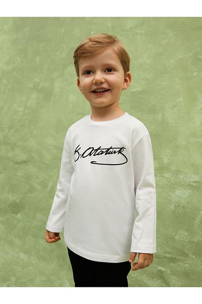 LC Waikiki Μπλουζάκι με στάμπα Ataturk Signature Crew Neck για αγόρι