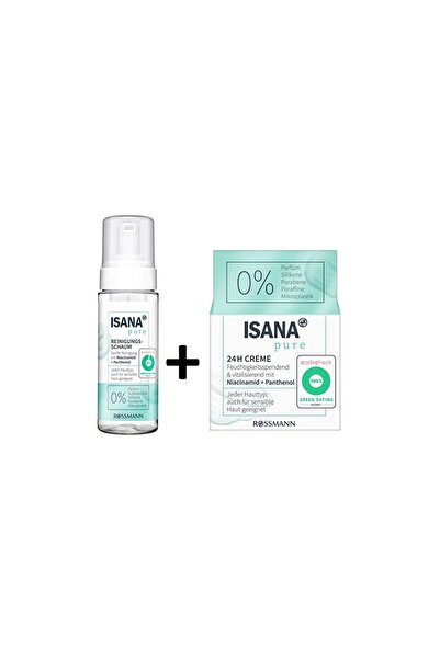 ISANA Pure Nemlendirici Krem Niacinamide 50 ml + Pure Yüz Yıkama Köpüğü Niaci...