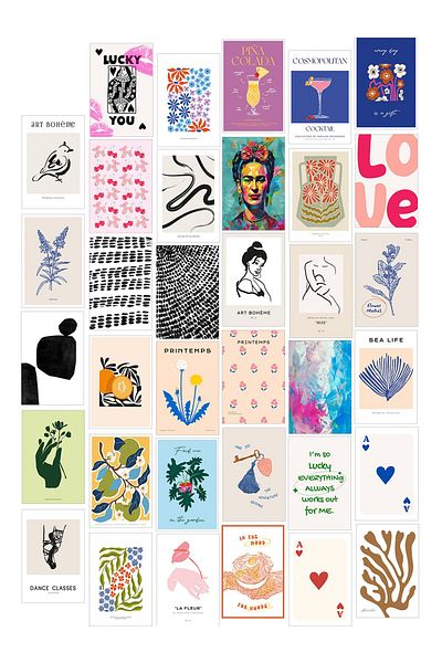 Postifull Σετ αφίσας Collage - 35 τεμάχια χωρίς πλαίσιο 10*15cm - με αυτοκόλλητο δώρο