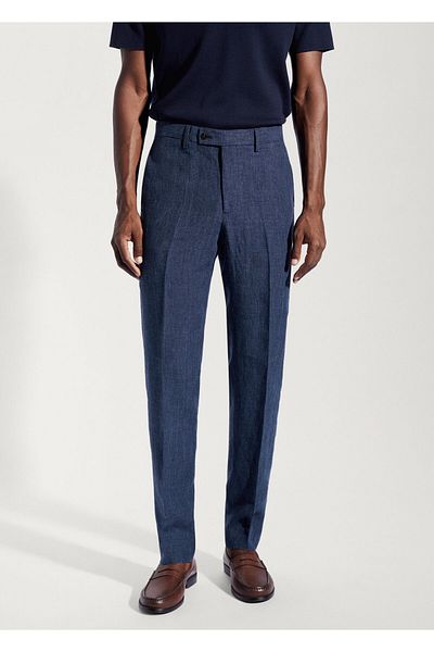 MANGO Man Ανδρικό παντελόνι Navy Blue57040556