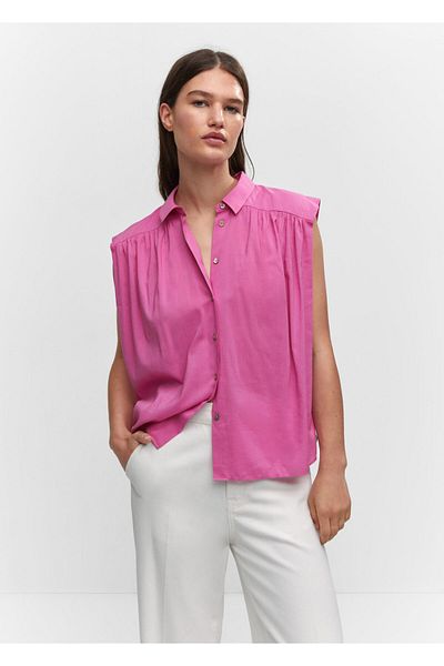 MANGO Woman Cămașă roz de damă57042892