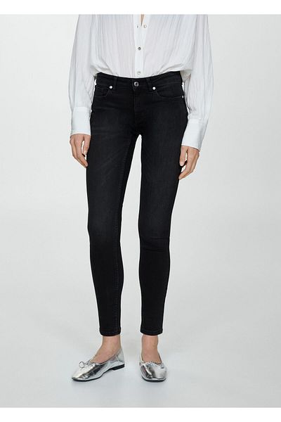 MANGO Woman Black Denim Women's Trousers67010379