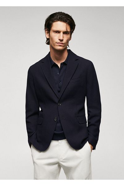 MANGO Man Ανδρικό μπλέιζερ Navy Blue57044760