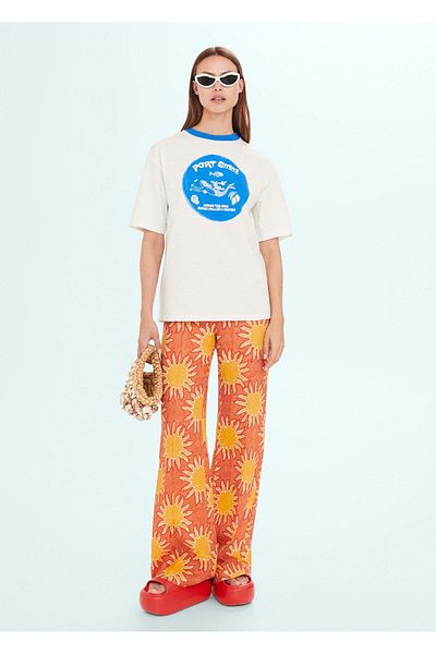 MANGO Blue Women's T-shirt57010466