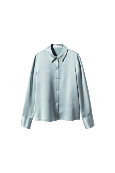 MANGO Su Rengi Kadın Gömlek 47005868