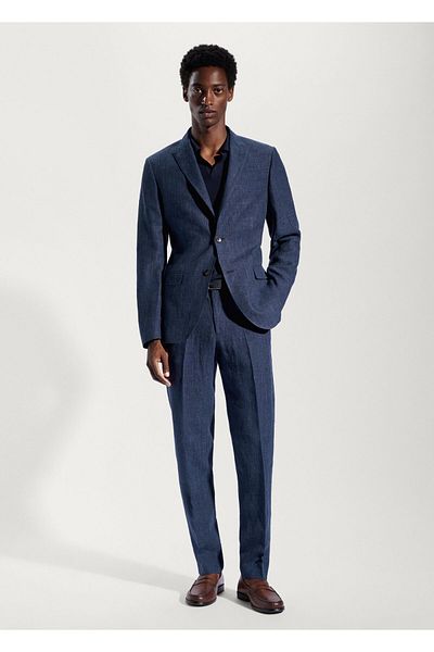 MANGO Man Ανδρικό παντελόνι Navy Blue57040556