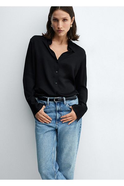 MANGO Woman Women's Black Shirt67010439