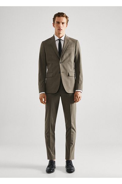 MANGO Man Pastel Green Men's Trousers57010546