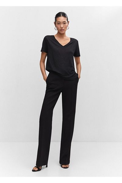 MANGO Woman Women's Black T-Shirt57010263