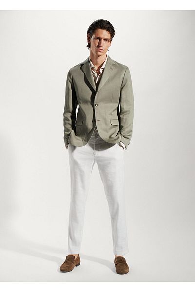 MANGO Man Khakifarbener Blazer für Herren57040547