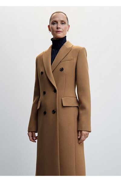 MANGO Γυναικείο παλτό Dark Camel47050096