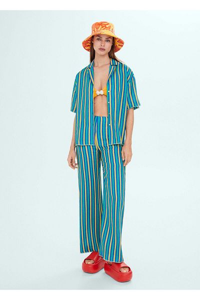 MANGO Woman Blue Women's Pants57040381