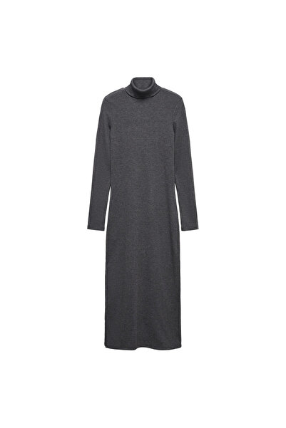 MANGO Kids Koyu Gri Kız Çocuk Elbise 57064023