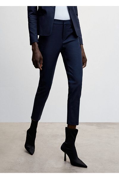 MANGO Pantaloni de damă albastru strălucitor47050258
