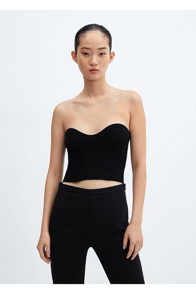 MANGO Woman Black Women's Bustier57088267