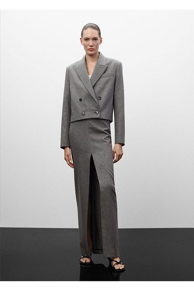 MANGO Gray Women's Blazer57039117