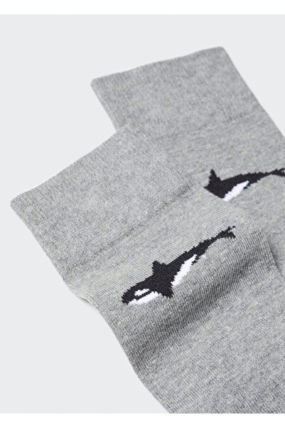 MANGO Woman Gri Erkek Çorap 47001314