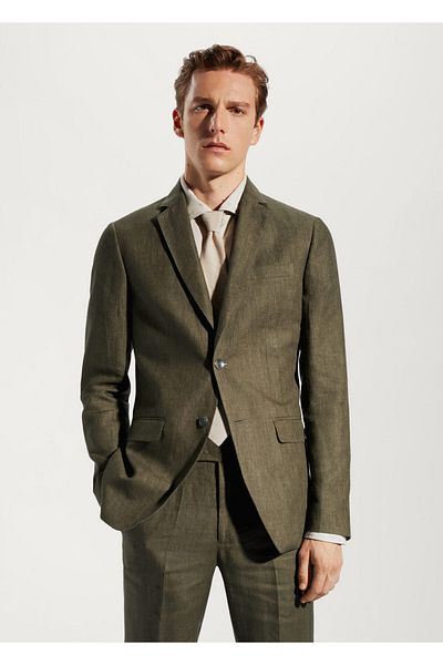 MANGO Man Πράσινο ανδρικό Blazer57020026