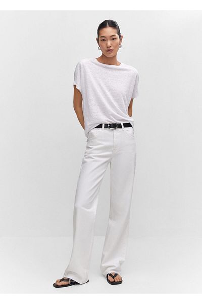 MANGO Woman Tricou alb de damă57050262