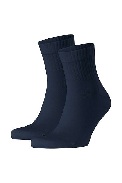 FALKE Packung mit 2 Unisex-Socken – Kurzsocken Baumwollmischung Run Rib Bündchen Einfarbig