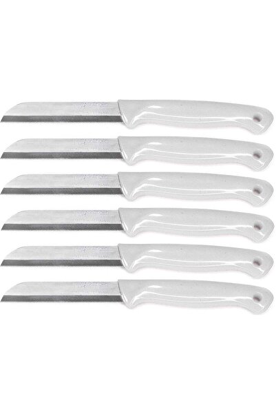 Solingen 6 Adet Simli Beyaz Renkli Tırtıklı Meyve Ve Sebze Bıçağı