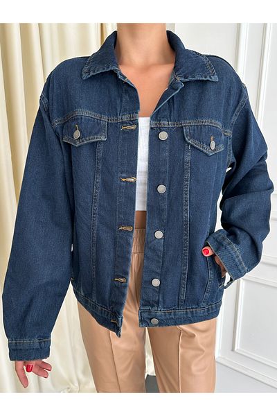 kenza'a Jachetă de damă din denim - cu nasturi în față
