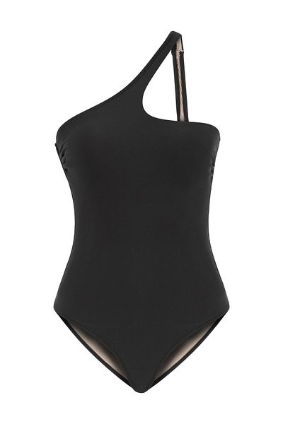 AQUELLA Black One Shoulder Swimsuit
