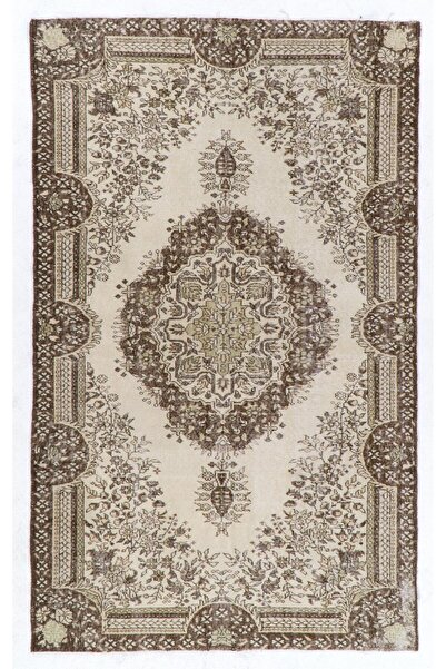 Tekin 165x270 cm Doğal Bej ve Kahverengi Yün Eski Güneşte Soldurulmuş Isparta Halısı