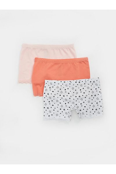 LC Waikiki Printed Cotton Girl's Boxer Set of 3