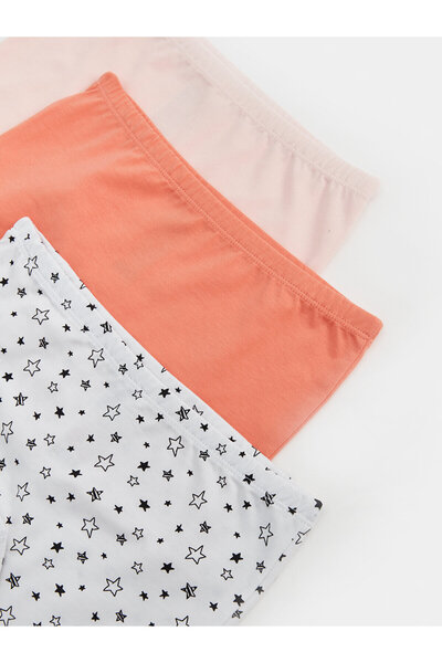 LC Waikiki LCW Παιδικά εμπριμέ βαμβακερά κοριτσίστικα μπόξερ 3 τεμαχίων (S4)