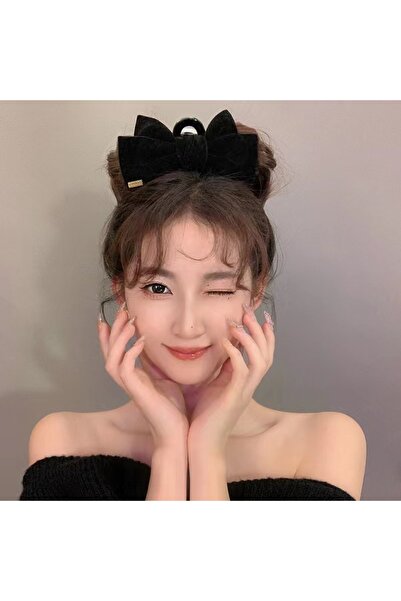 GÜLPEŞE Kadife  Fiyonklu Mandal Toka Topuz Tokası GLPŞ-9412