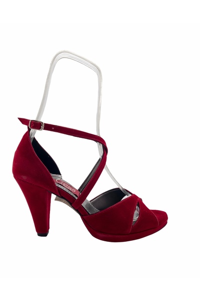 KARUMGESS Kırmızı Platform Topuklu Abiye Ayakkabı