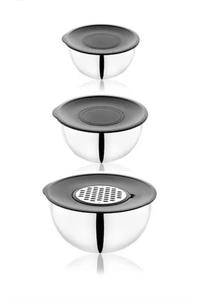 BİMOTE Stainless Steel 3-Piece Whisk and Mixing Bowl Set