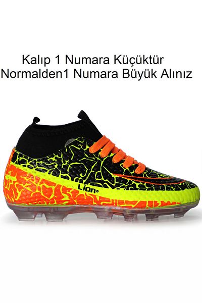 Freemax Freemax.1071 Yellow Orange Unisex Crampon Football Shoes - With Socks