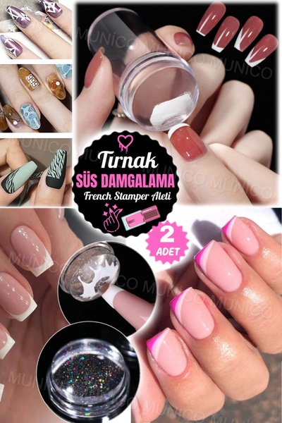 Munico 2 Adet Noel Tarzı Nail Art Damgalama Plaka Stamper Şablon Manikür Araç...