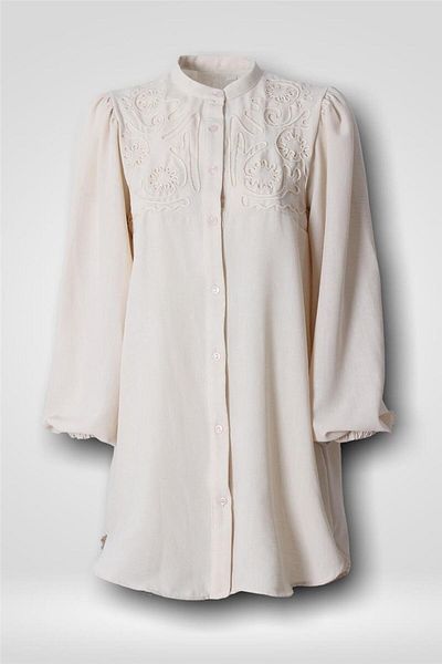 Hilal Moda Sc 2027 Chest Embroidered Tunic
