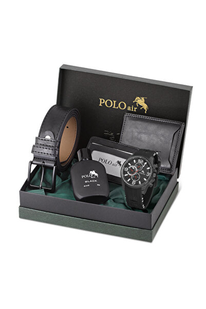 Polo Air Erkek Silikon Kordon Kol Saati Cüzdan Kemer Kartlık Parfüm Spor Komb...