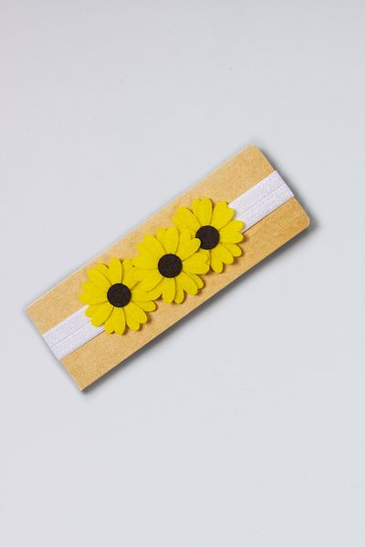 ADABEBEK Premium Sunflower Accessory Baby Girl Elastic Bandana